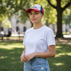 Vintage 2008 Free Tibet Vibrant Red and White Men's Cap